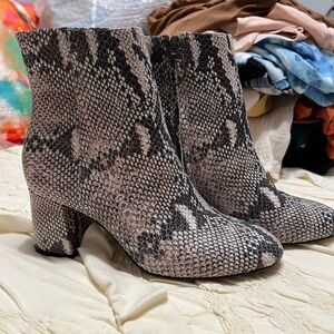 ABLE snakeskin booties!